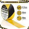 imageWarning Safety Stripe Hazard Caution Tape 2 Inch x 110FT Black and Yellow Strong Adhesive Wear Resistance Warterproof Floor Marking Ideal for Walls Pipes and Equipment 1pcs1pcs