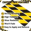 imageWarning Safety Stripe Hazard Caution Tape 2 Inch x 110FT Black and Yellow Strong Adhesive Wear Resistance Warterproof Floor Marking Ideal for Walls Pipes and Equipment 1pcs1pcs