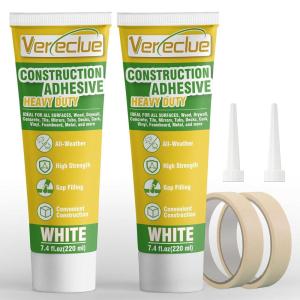 imageConstruction Adhesive Heavy Duty Versatile Cement Concrete Glue for Tile Stone Floor Wall and More 74 Ounce White 1 Pack220ml2