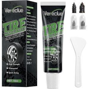 imageTire Repair Glue Sidewall Tire Repair Kit Rubber Cement Tire Repair Two Sizes Tire Repair Nail Black Tire Glue Sidewall Repair for Bike Car Motorcycle Truck Tractor 10ml1