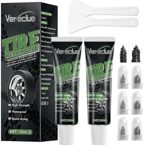 imageTire Repair Glue Sidewall Tire Repair Kit Rubber Cement Tire Repair Two Sizes Tire Repair Nail Black Tire Glue Sidewall Repair for Bike Car Motorcycle Truck Tractor 10ml2