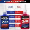 imageThread Lock 50ml Blue and 50ml Red Medium Strength and Strong Strength Threadlocker Medium and High Strength Screw Compound for Metal Fasteners Nuts Bolts to Against Losening and Seal