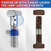 imageThread Lock 50ml2 Medium Strength Threadlocker Thread Locker for Nuts Bolts Metal Fasteners to Against Losening and Seal Blue2Blue and Red