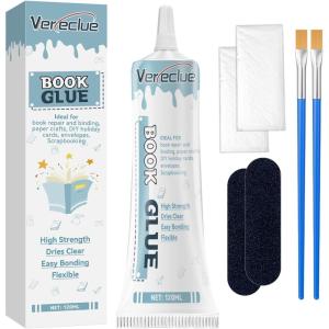 imageBook Glue  Dries Clear Flexible Strong Binding Repair for Bookbinding Paper Crafts Scrapbooking Collages 110ml120ml1