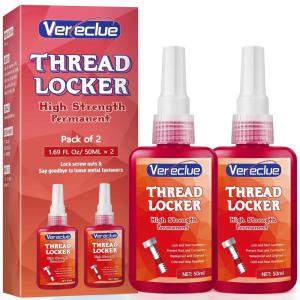 imageThread Lock 50ml2 Medium Strength Threadlocker Thread Locker for Nuts Bolts Metal Fasteners to Against Losening and Seal Blue2Red2