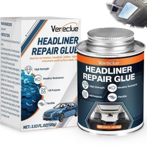 imageHeadliner Repair Glue 100ml  Strong Car Roof Liner Adhesive Flexible Upholstery Glue for Cars with Brush Suitable for Automotive interiors Leather Fabric 100ml100ml